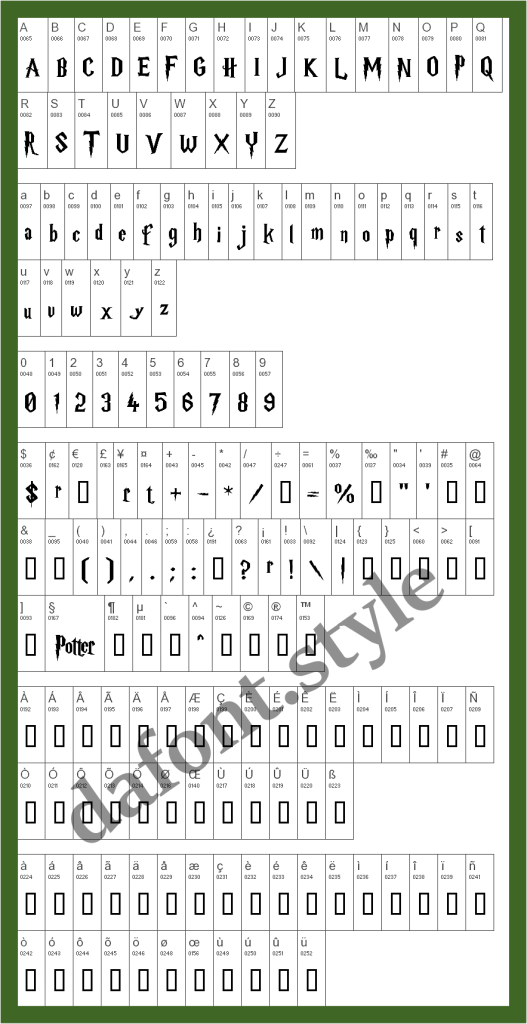 Harry p font - dafont - font style - download font