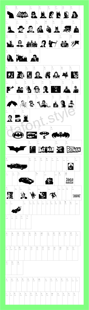 Batman The Dark Knight Font Letter preview