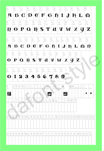 Medieval Scribish Font letter preview