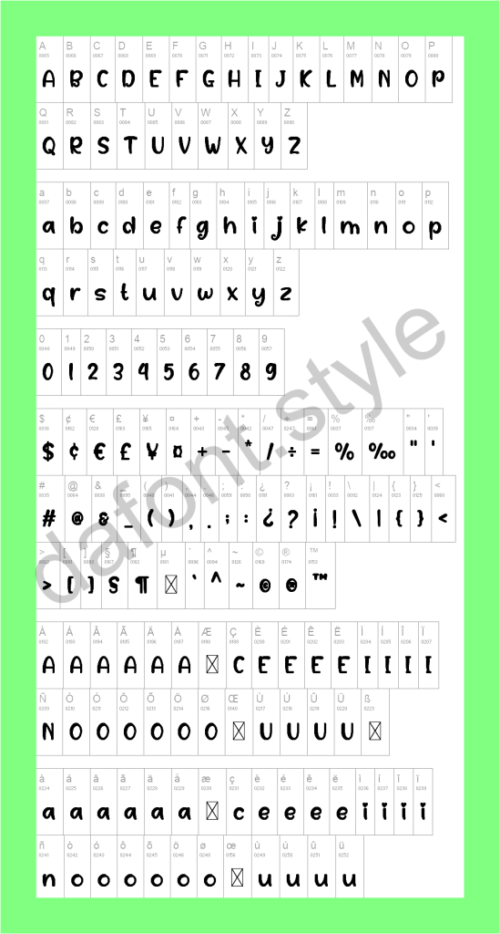 Pinky Love Font letter style preview