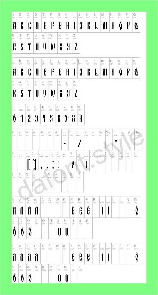 Russian Land Font Letter style preview