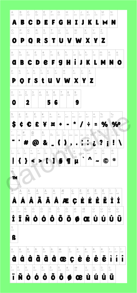 Super Toast Font letter style preview