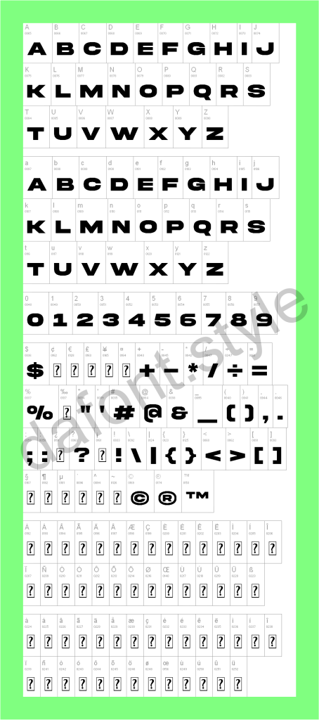 Akira Expanded Font letter style preview