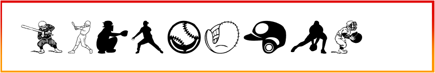 Baseball Icons Font style Download