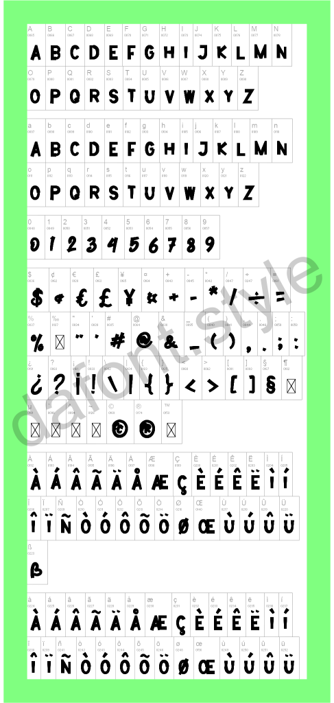 Cartoon Town Font letter style preview