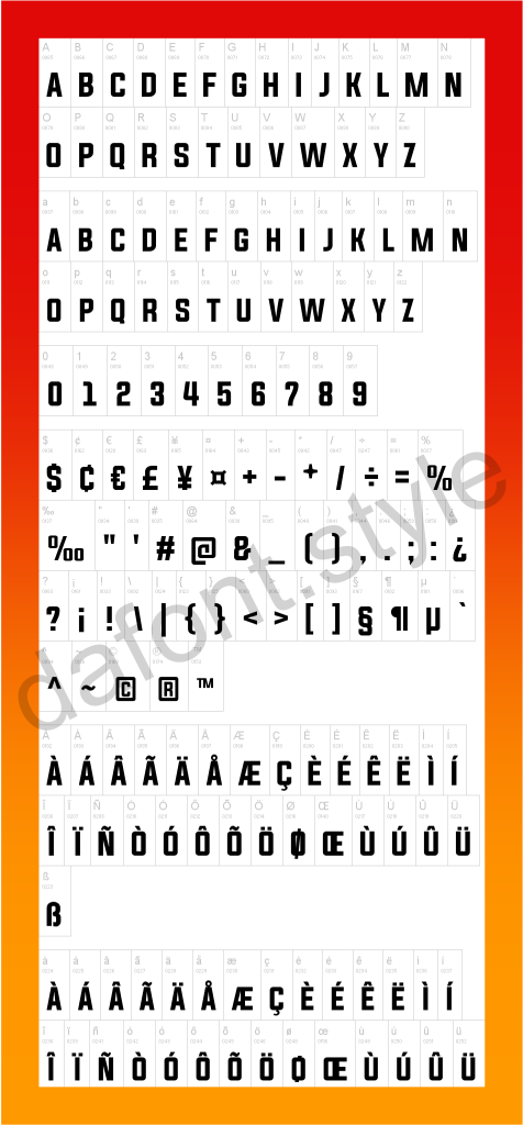 Evogria Font letter style preview