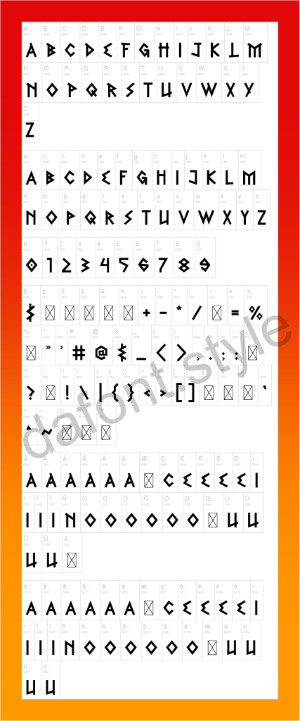Greek Freak Font letter style preview
