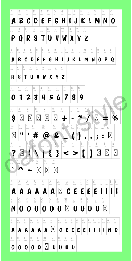 Kartoon Kids Font letter style preview