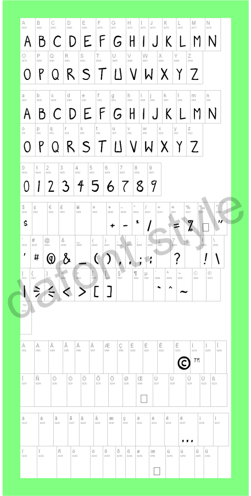 Manga Speak 2 Font letter style preview