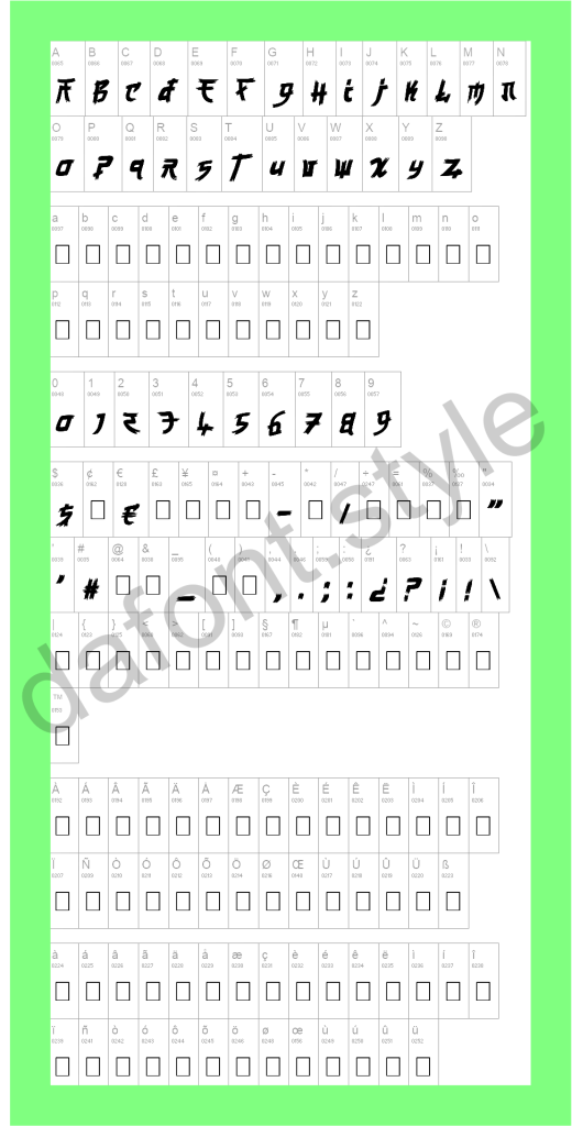 Manga Style font preview