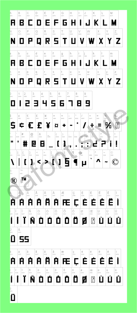 SquareFont Font letter style preview