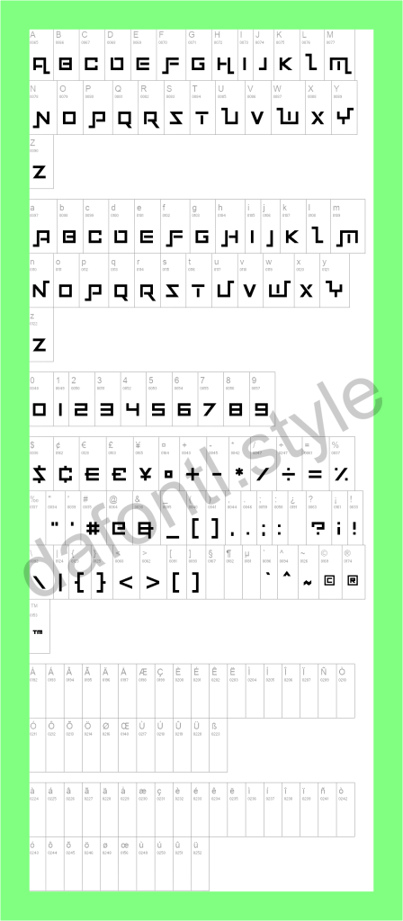 Squaremaze Font letter style preview