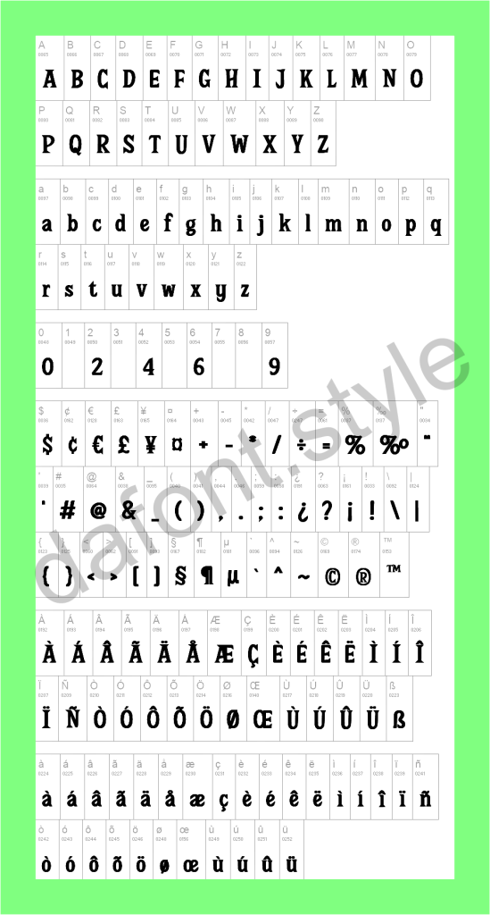 Super Gallery Font letter style preview