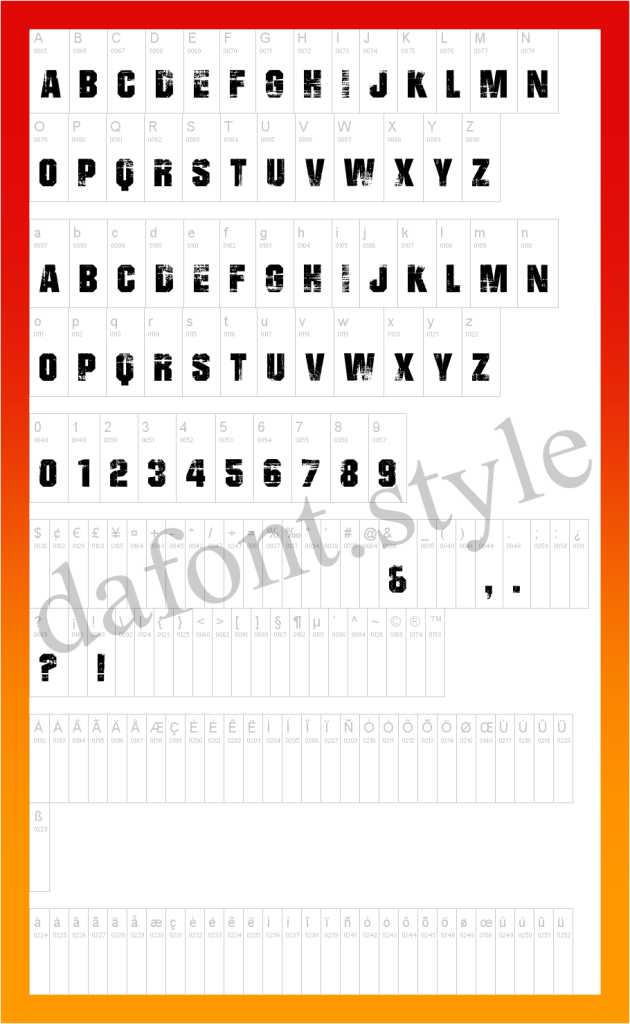 Bad Grunge font letter style preview