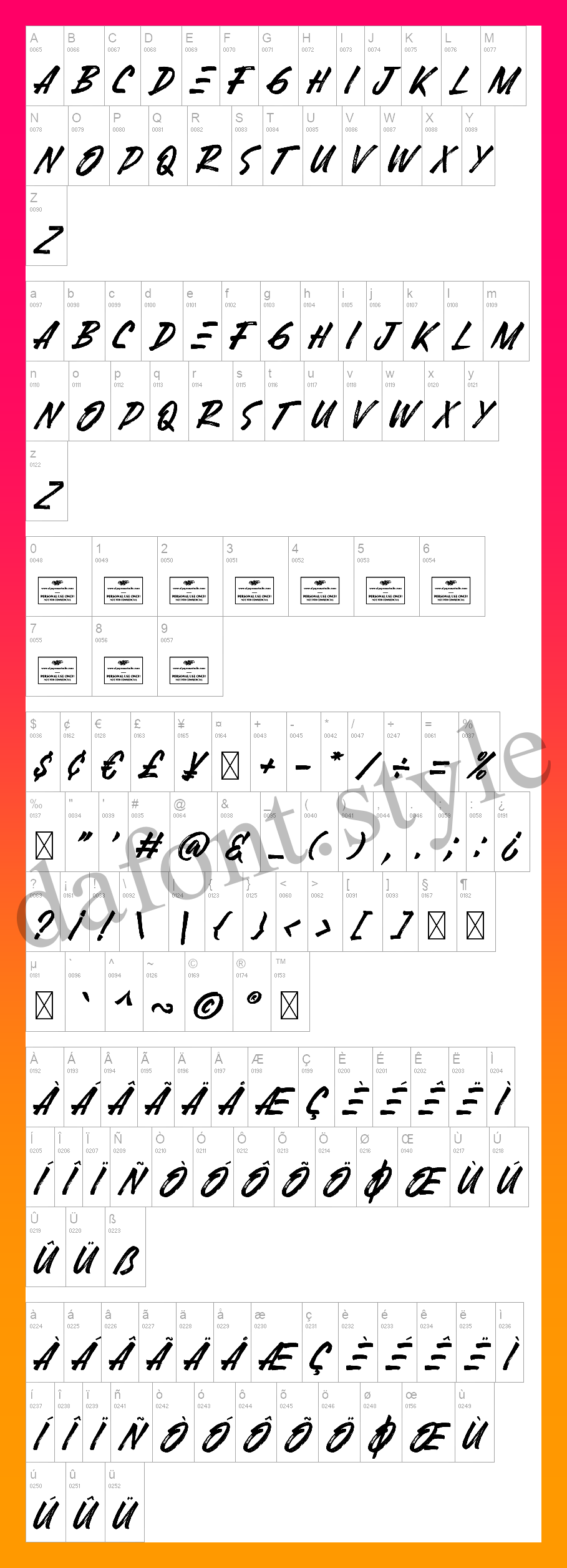 Black Rusher font letter style preview