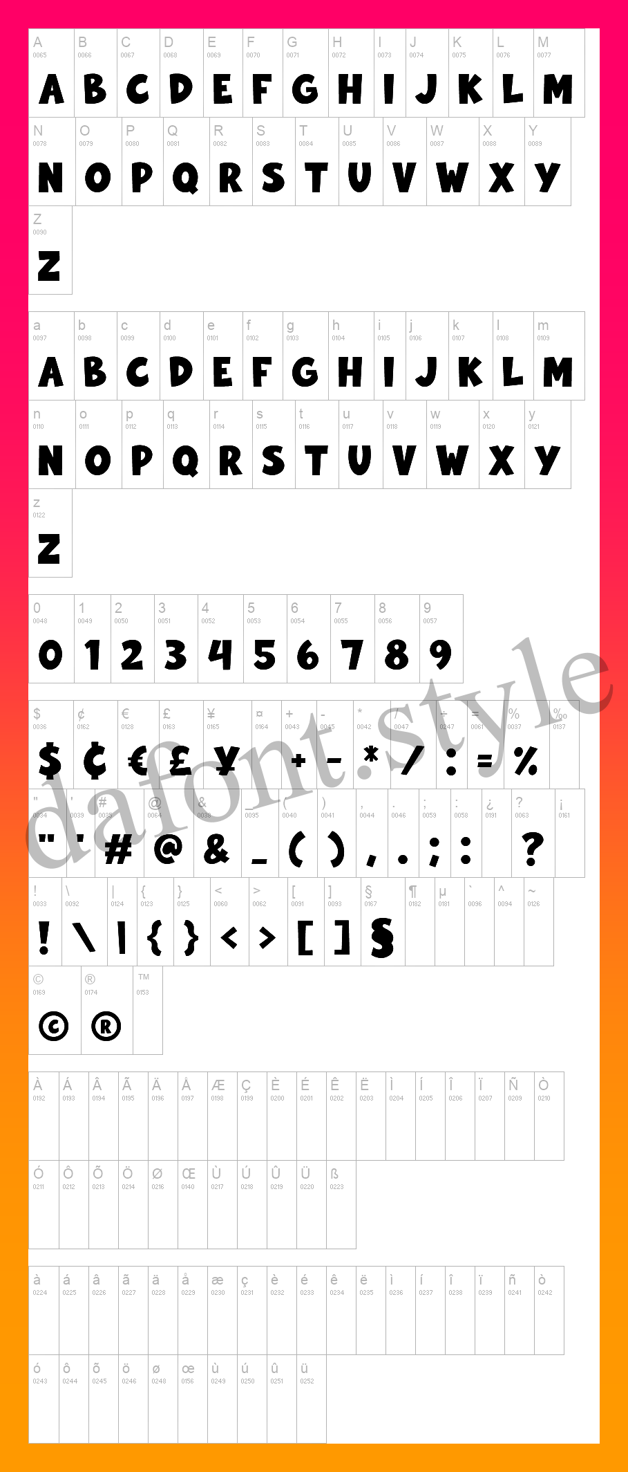 Bold Marker Font letter style preview