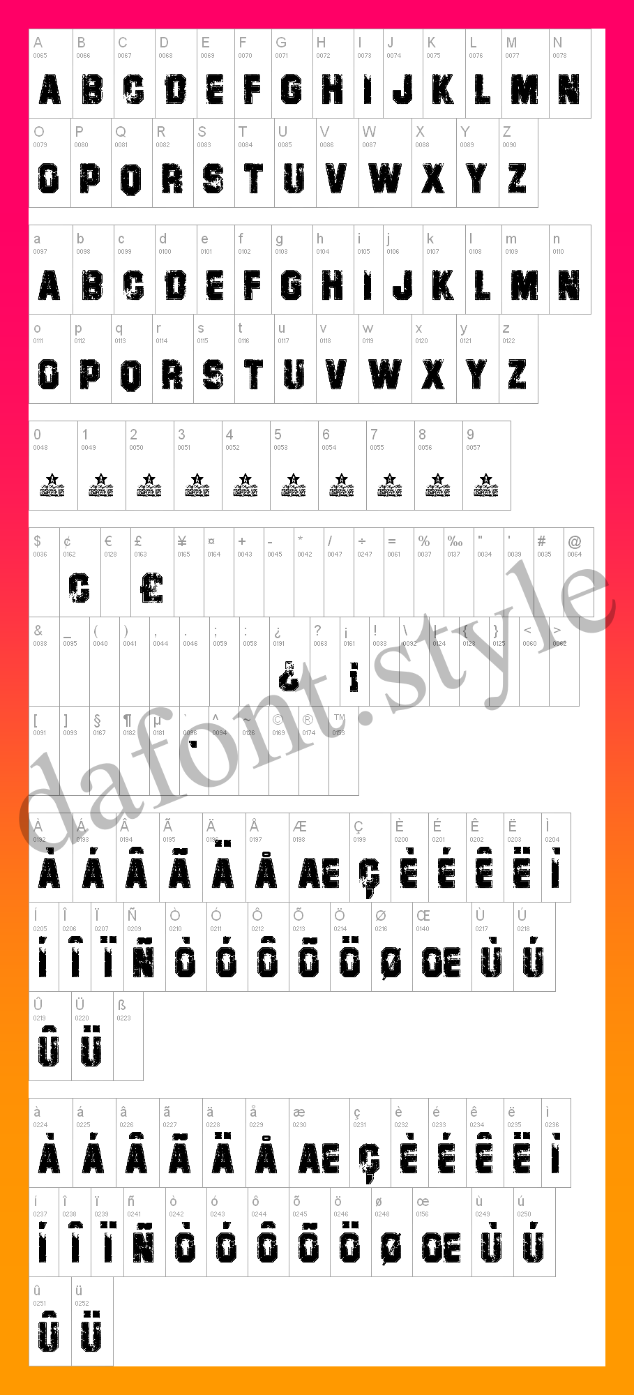 Campus Font letter style preview