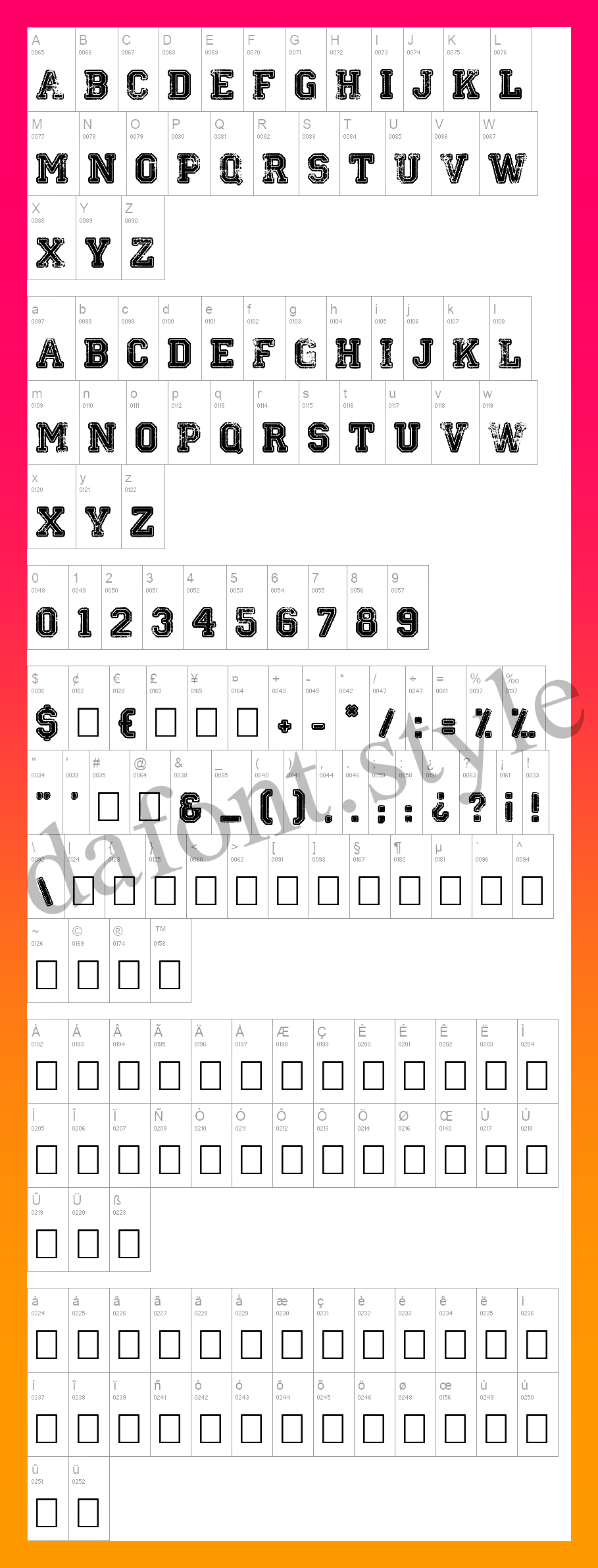 Colleged Font letter style preview