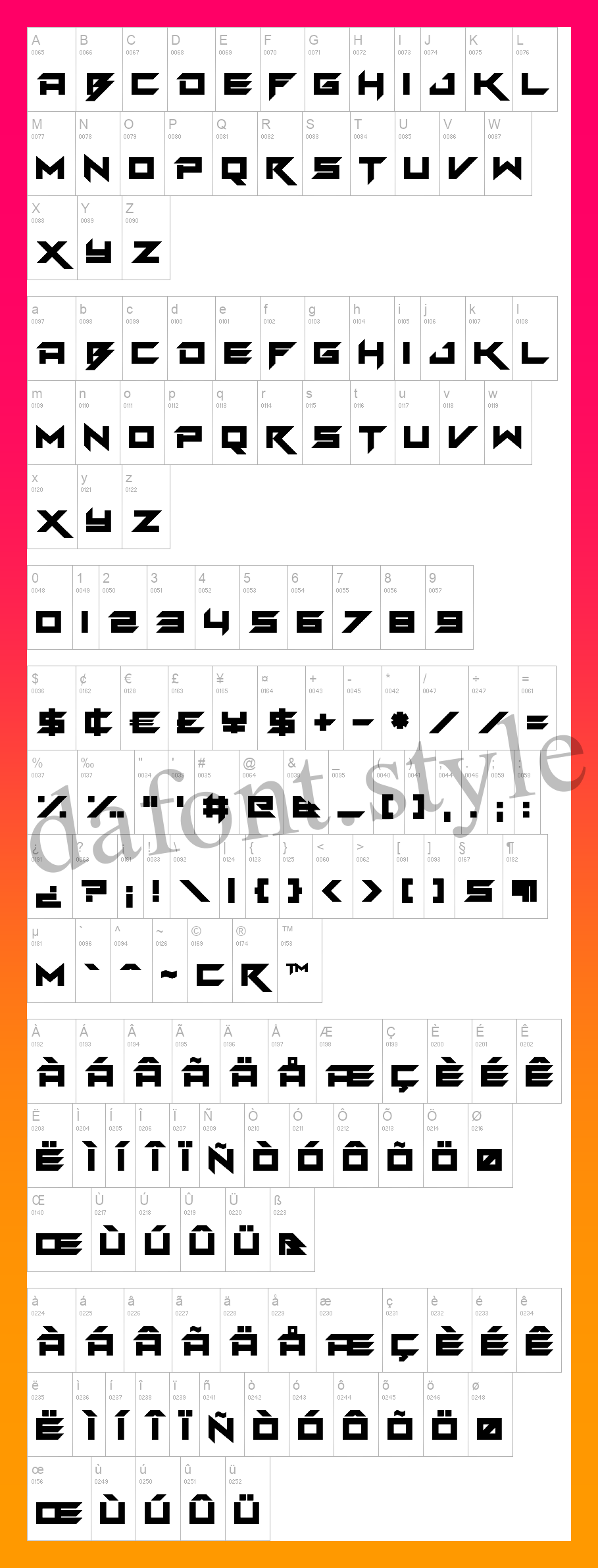 Deadknight Font letter style preview