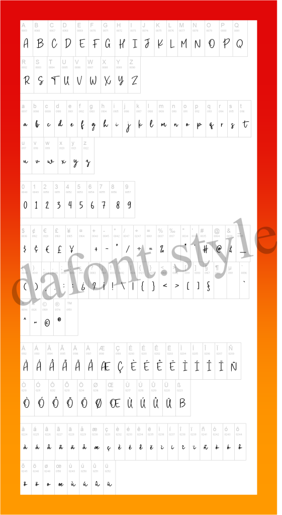 Party Script Font letter style preview