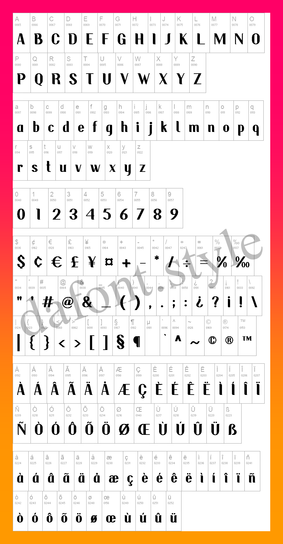 Pujangga Font letter style preview