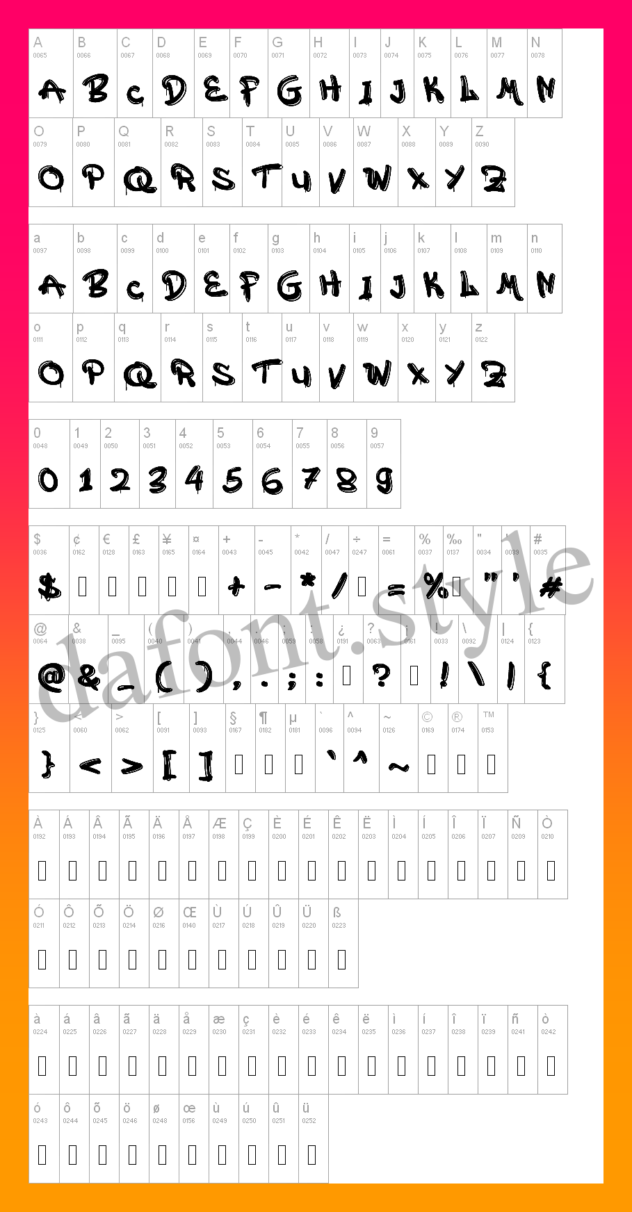 a Attack Graffiti Font letter style preview