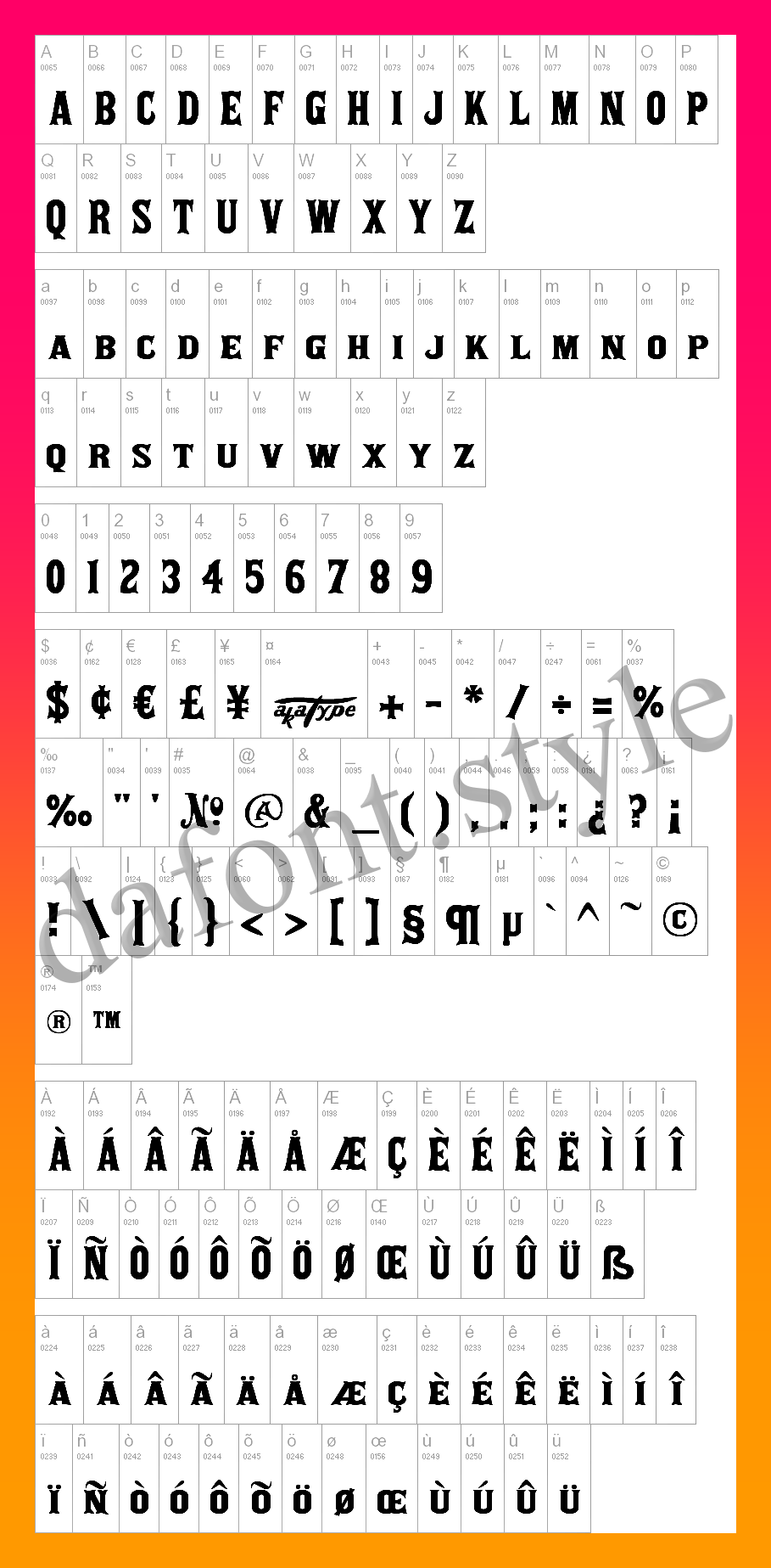 Aka Posse Font letter style preview