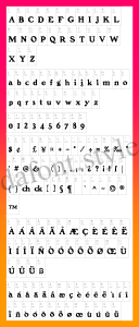 Benjamin Franklin Font letter style preview