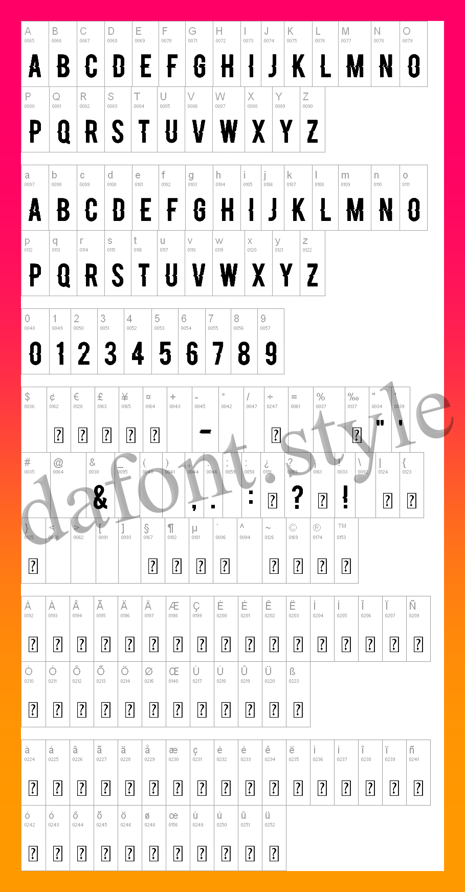 Blacklisted Font letter style preview