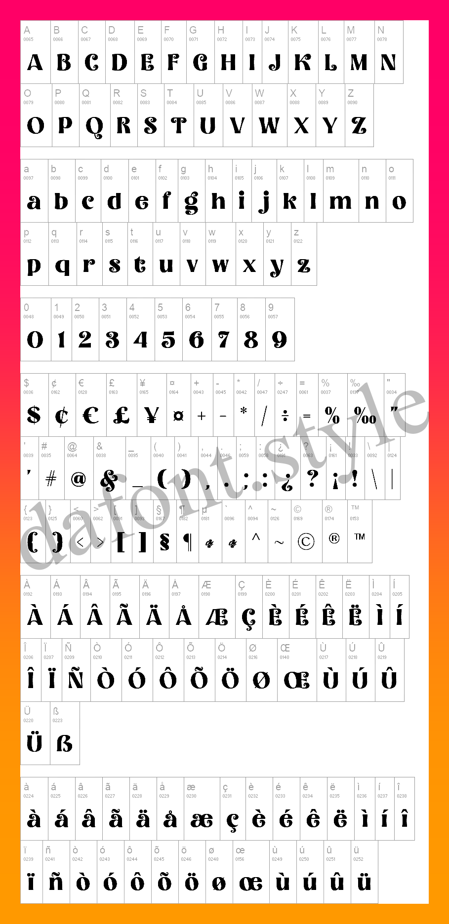 Bonello Font letter style preview