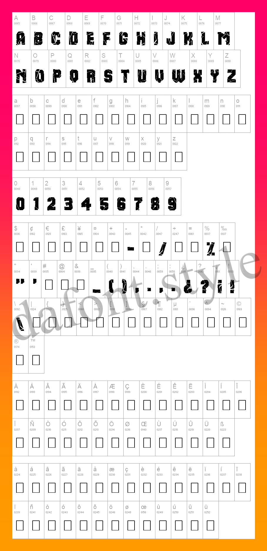 Break It Down Font letter style preview