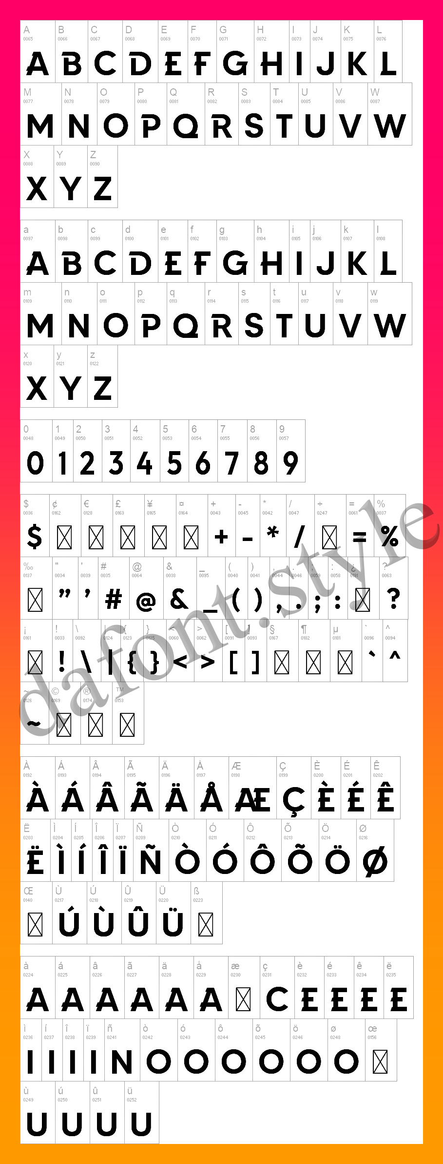 Briston Font letter style preview