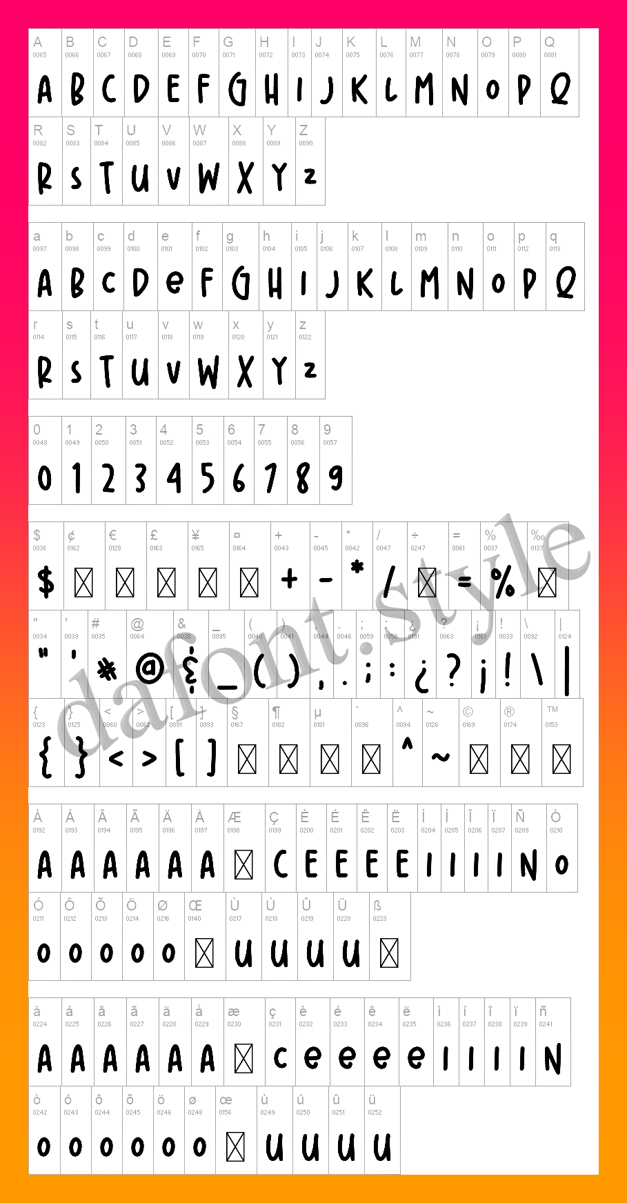 Brownist Font letter style preview