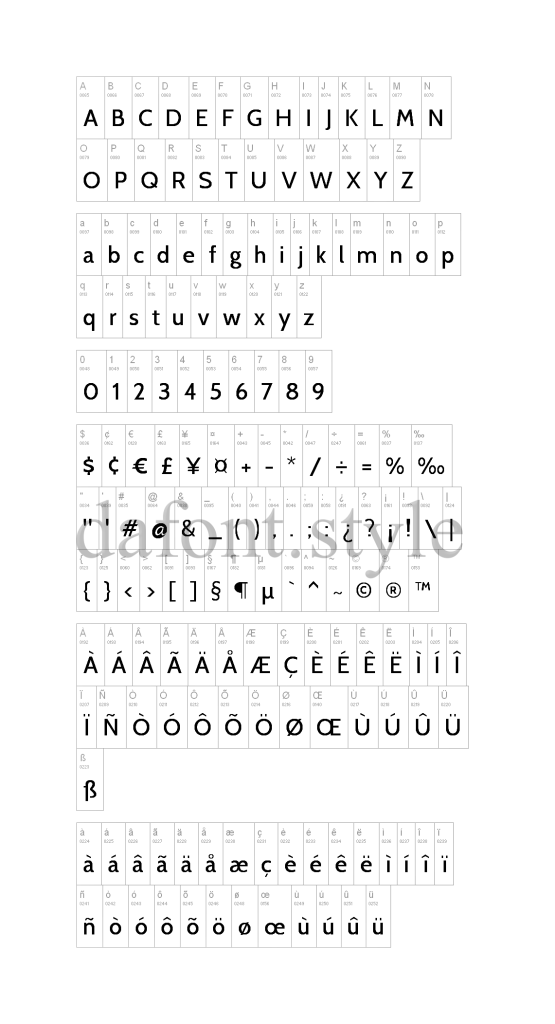 Cabin font letter style preview