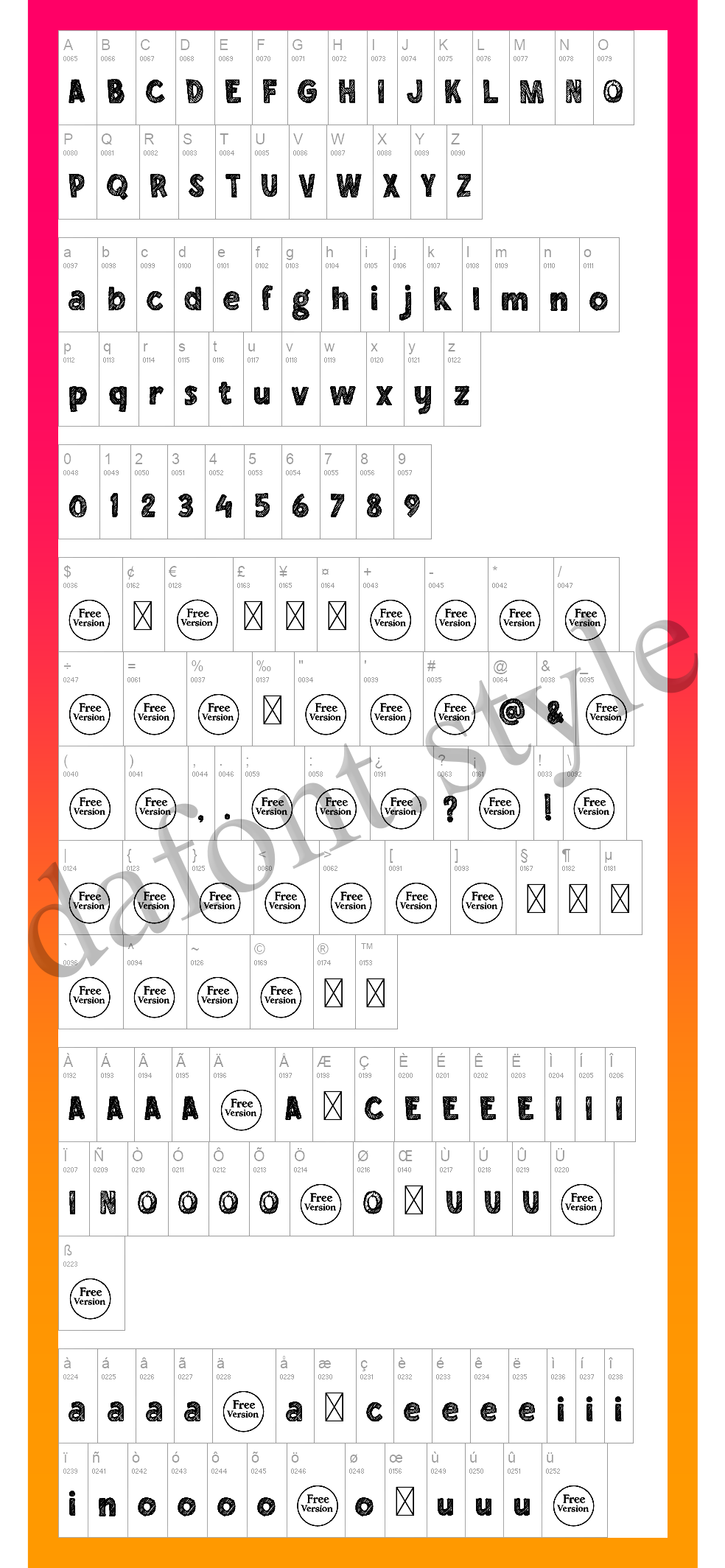 Chalkboy Font letter style preview