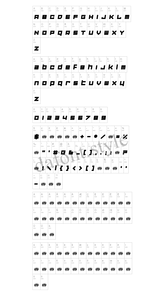 Corporation Games font letter style preview