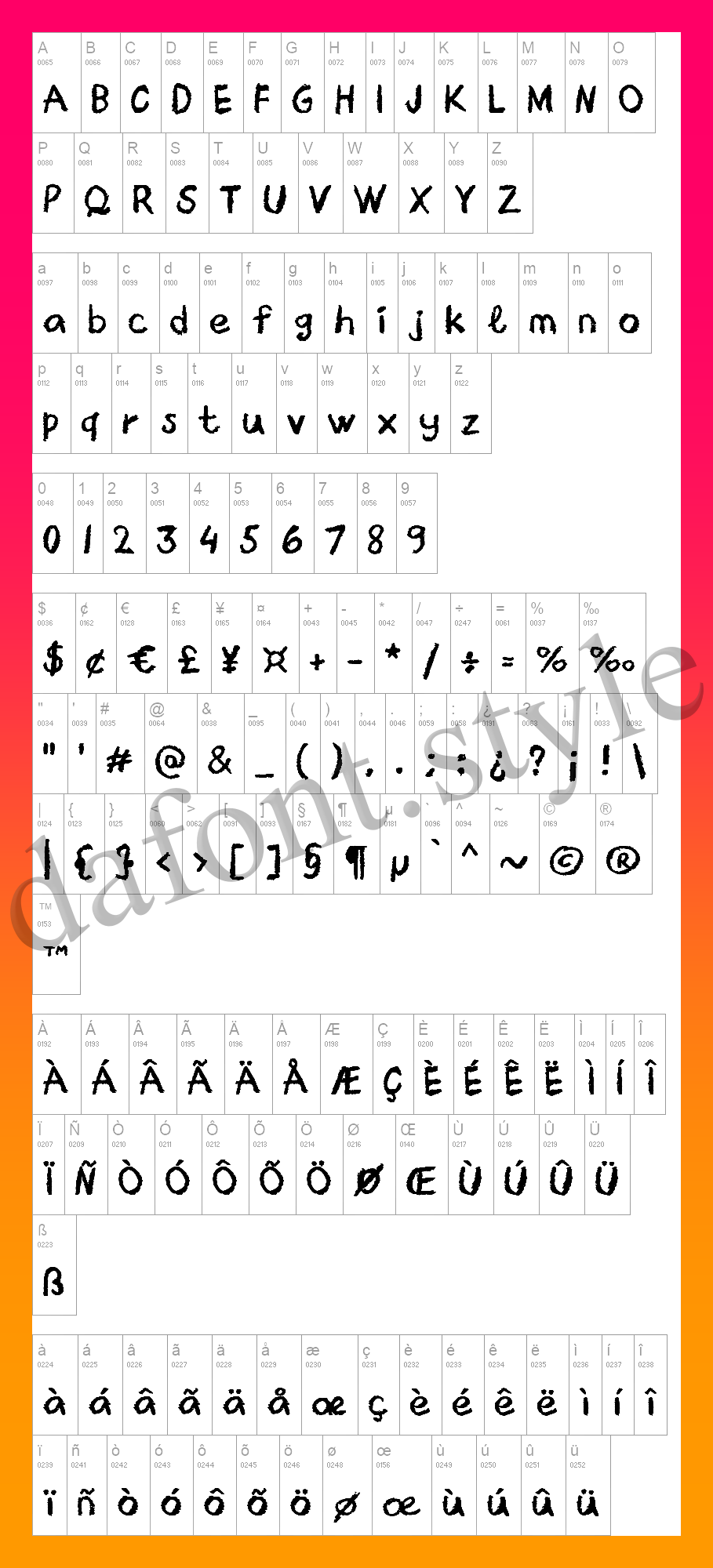 Crayon Libre Font letter style preview