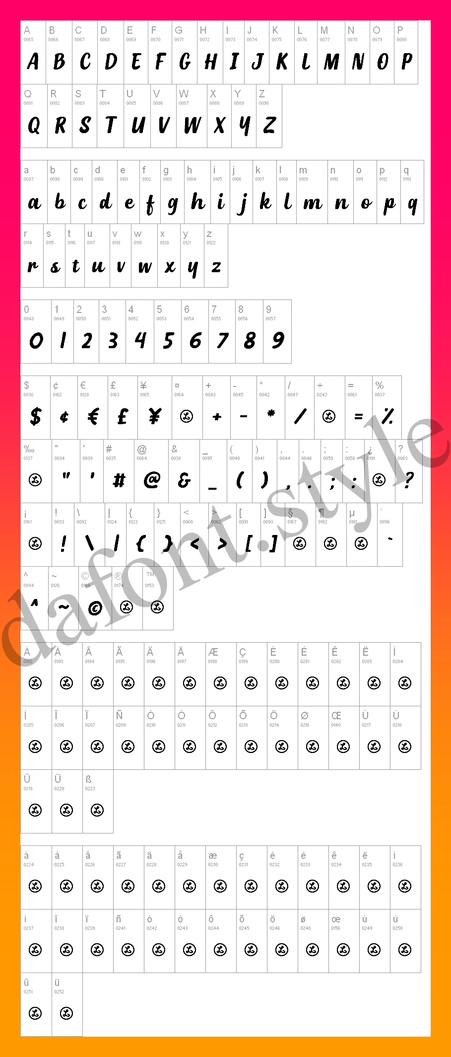 Dephion Font letter style preview