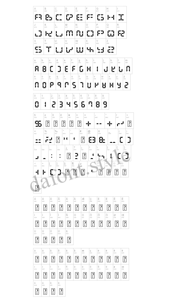 Digital Dismay font letter style preview