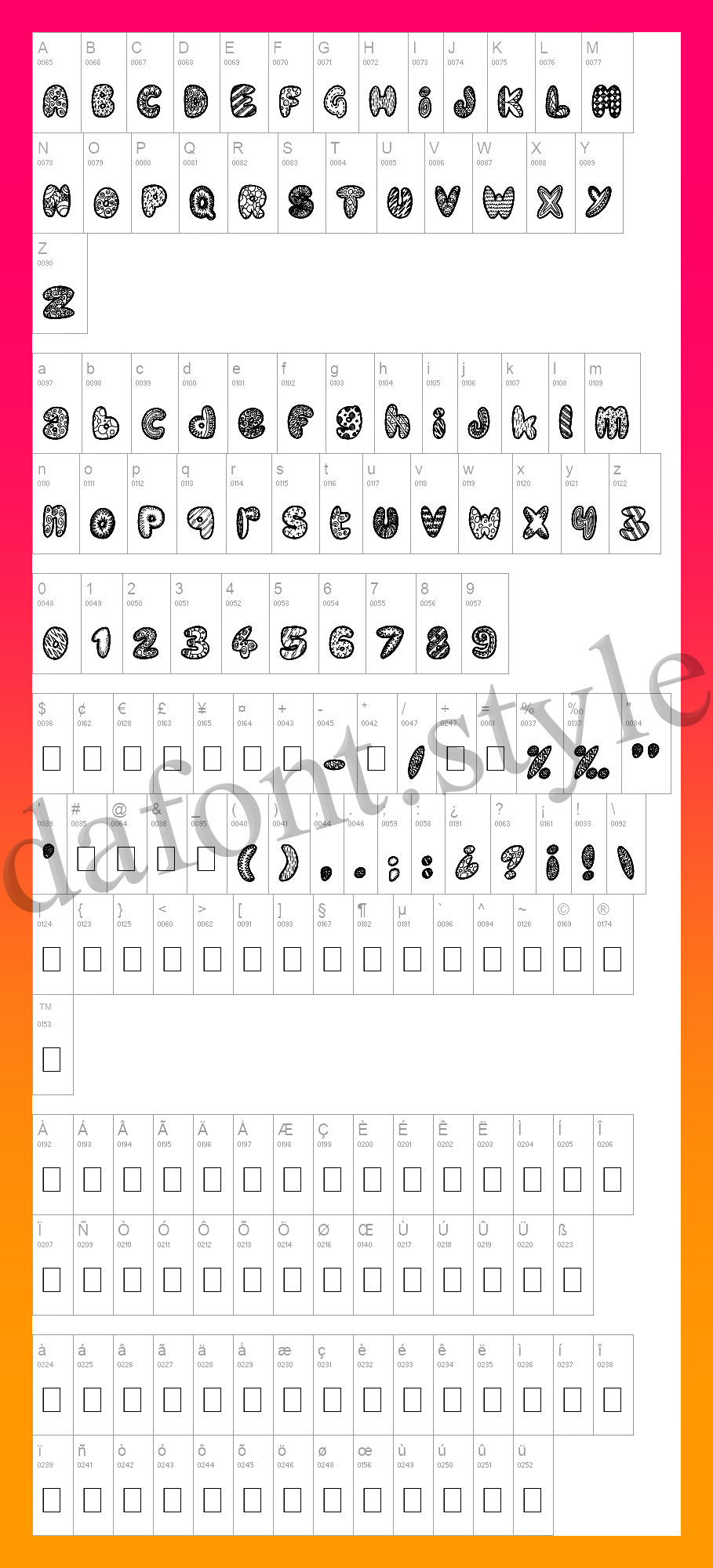 Doodle Gum Font letter style preview