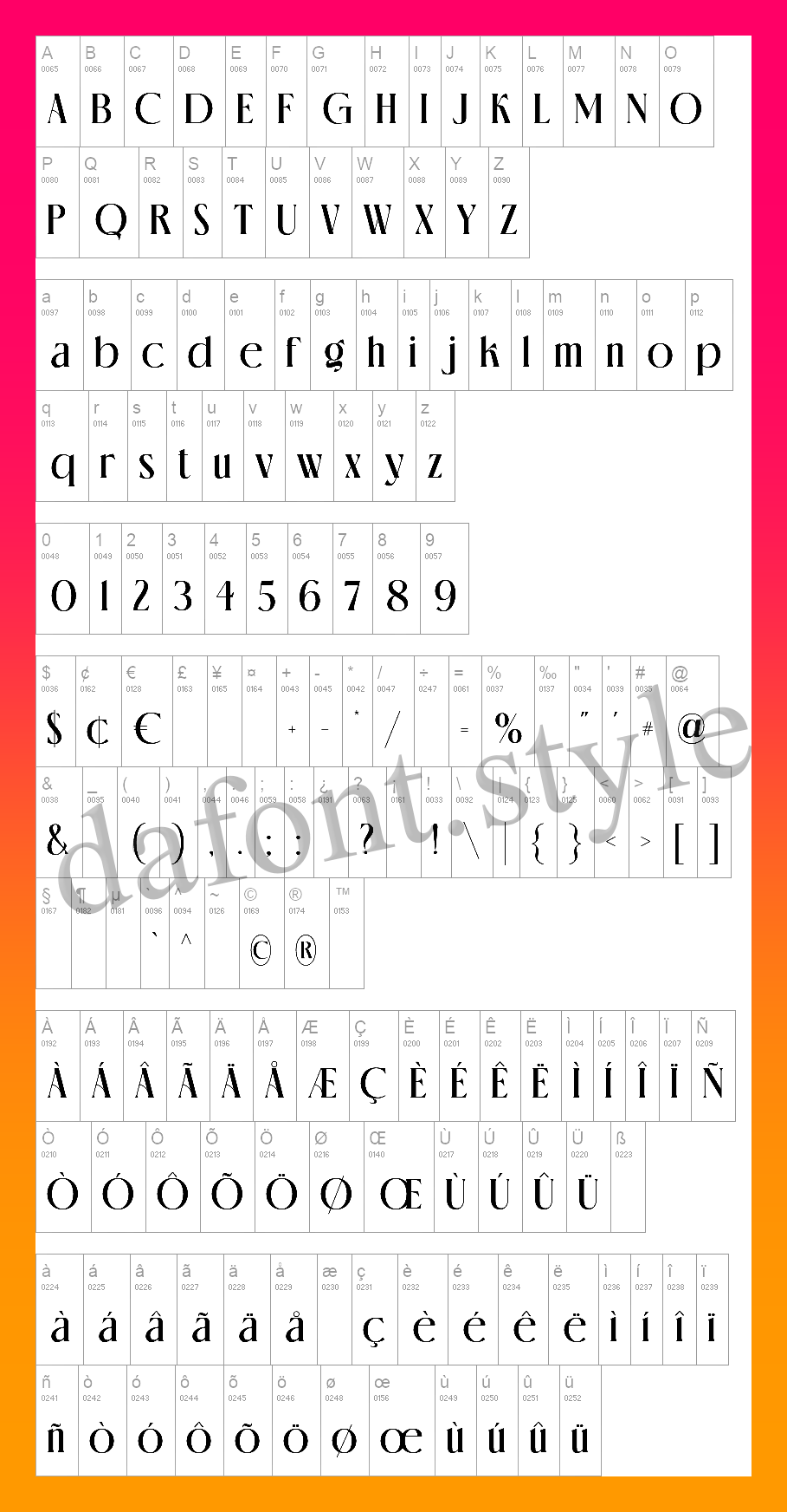 Glossy Font letter style preview