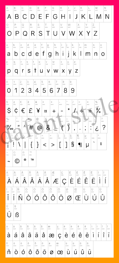 Gravity font letter style preview