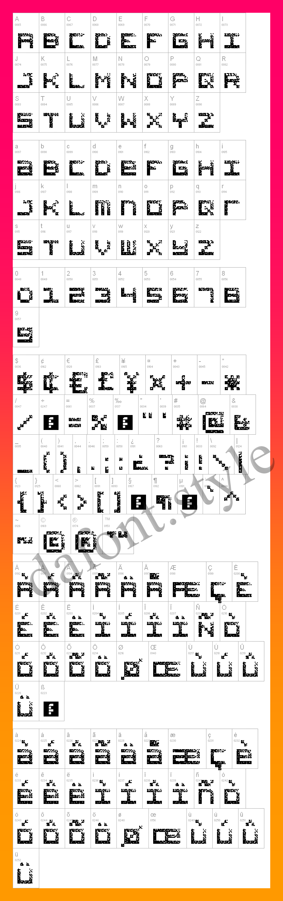 Hacked CRT Font letter style preview