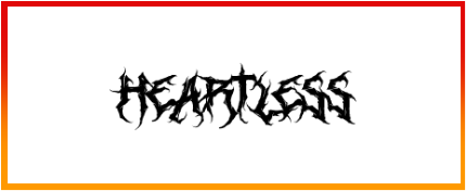 Heartless Font style download