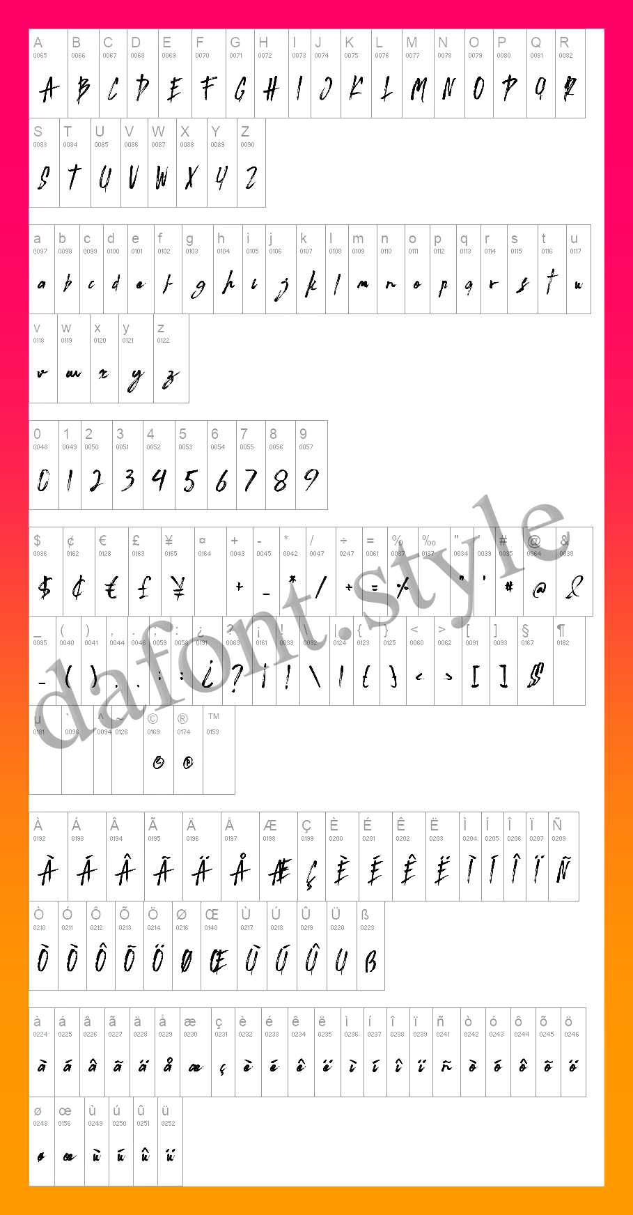 Kashare Brush Font letter style preview