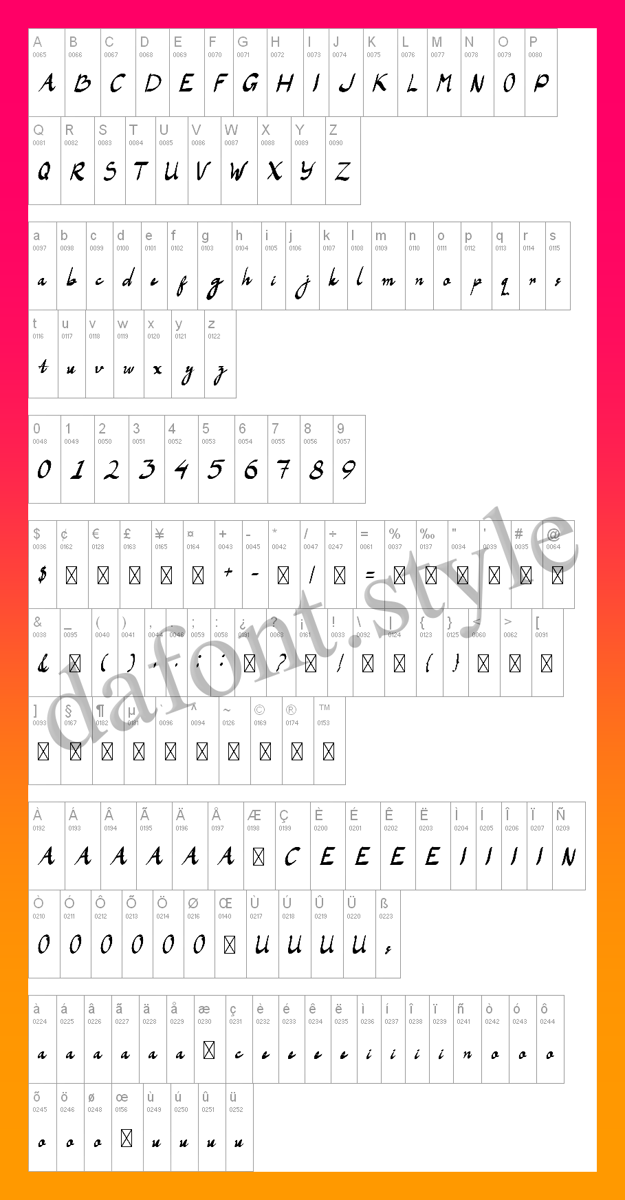 LaAladdins Font letter style preview