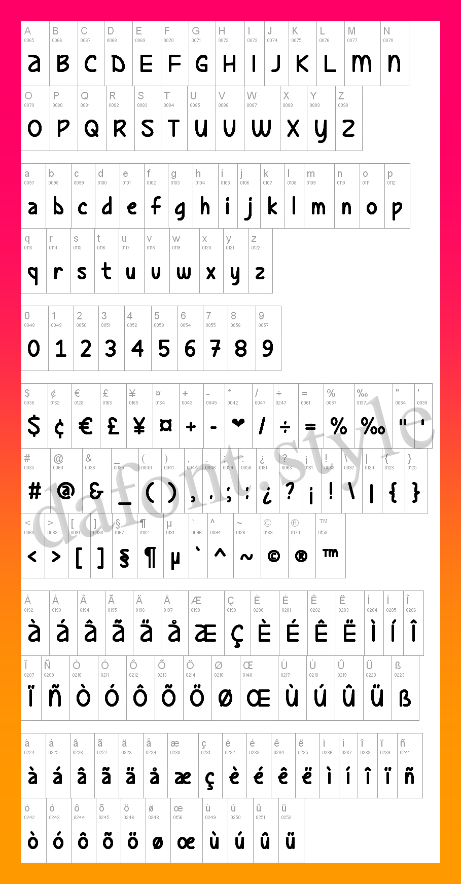 Ladybug Love Font letter style preview