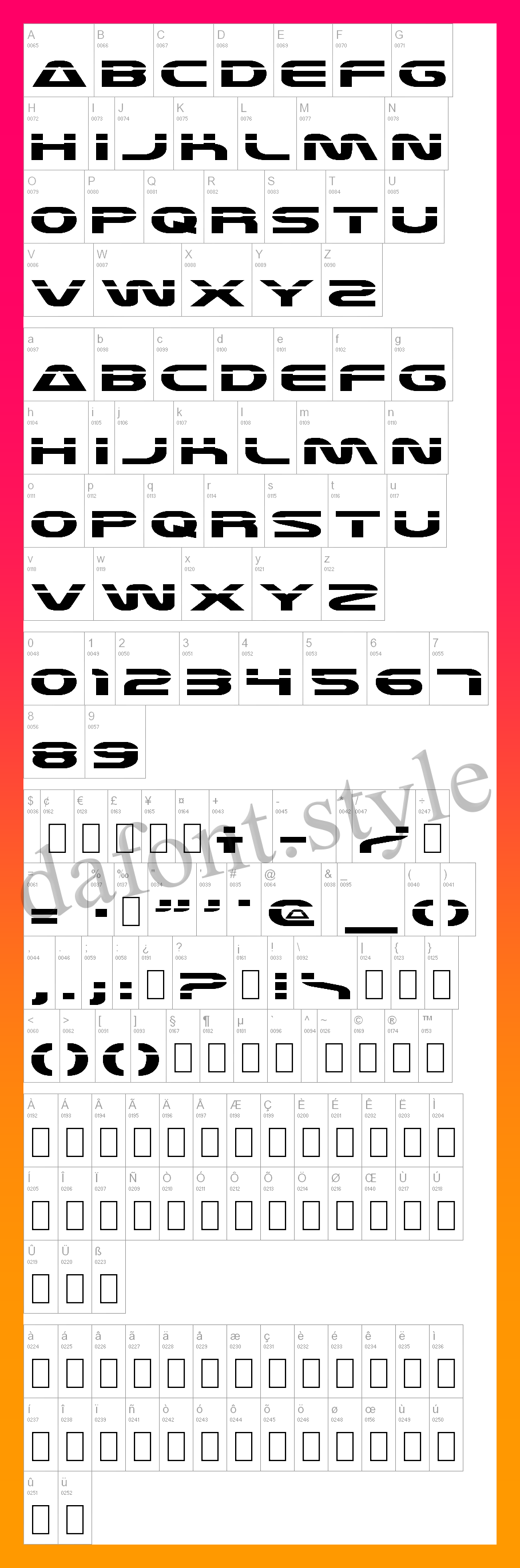Laserian Font letter style preview
