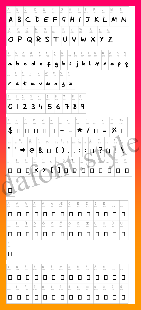 Lazy Dog font letter style preview