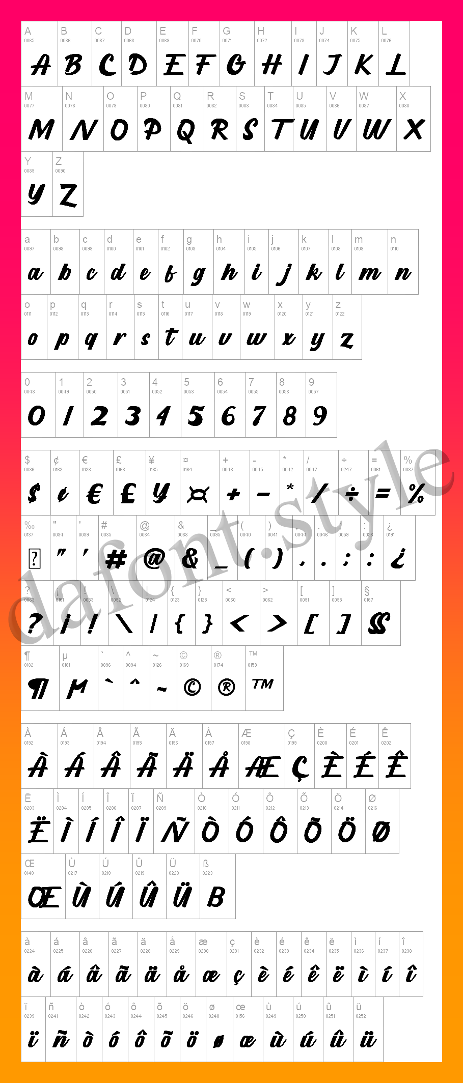 Longevity Font letter style preview